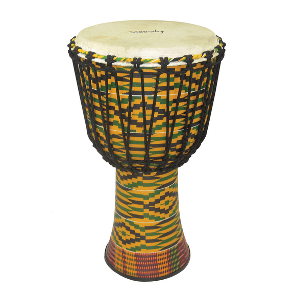 10 FIBERGLASS ROPE TUNED DJEMBE - KENTE FINISH
