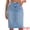 Light Blue, variant on Women's Jean Back Slit Stretch Below Knee Length Denim Skirts XL Dark Blue