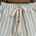 thumbnail image 3 of Chiccall Summer Girls Striped Loose Casual Shorts Drawstring Elastic Waist with Buttons and Pockets, 3 of 5