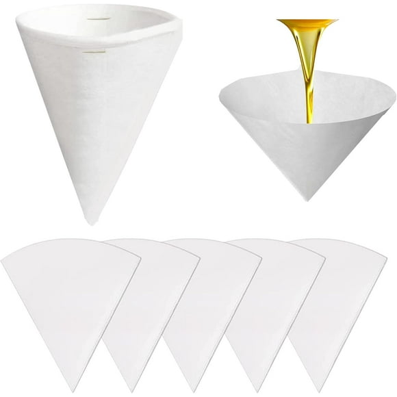 Woeilo 6pcs Maple Syrup Filter Cone Set, 1 pc Heavy Duty Boiling Filter & 5 pcs Non-woven Fabric Pre-filters, Maple Tree Sap Sugaring Strainer for Filtering Niter Sugar Sand