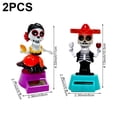 thumbnail image 2 of Yvsxxv 2 Pcs Day of the Dead Dancing Girl Solar Figurines & Knick-Knacks Mexican Folk Art Decor for Desk, 2 of 7