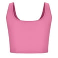 thumbnail image 3 of Hot days, bold styles Olyvenn Womens Square Neck Longline Sports Bra - Workout Crop Tank Tops Padded Yoga Camisole with Built in Pads Pink XXXL, 3 of 7