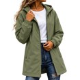 thumbnail image 5 of Enjoytime Windbreaker Jacket Women Long Sleeve Zip Up Hooded Long Rain Jacket Outdoor Hiking Travel Casual Outerwear with Pockets, 5 of 8
