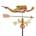 thumbnail image 3 of Good Directions Mermaid with Starfish Weathervane, Pure Copper with Golden Leaf Finish - 31"L, 3 of 5