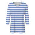 thumbnail image 2 of Blue Women's Short Sleeve T-shirt, Tops For Womens Casual Summer Tops Three Quarter Sleeve Round Neck Tee T Shirt Loose Side Split Tunic Blouse,Women's Short sleeve T-shirt XXL, 2 of 4