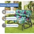 thumbnail image 2 of Porch Swing Cushions, Swing Cushions 3 Seater Replacement with Backrest, Thicken 4" Waterproof Bench Pad Cushions, Outdoor Loveseat Cushions Non-Slip Chairs Pad (Green Flowers), 2 of 6
