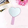 thumbnail image 2 of BELOVING Mini Heart-Shaped Travel Handheld Mirror, Cosmetic Hand Mirror with Handle, with 4 Colors to Select Pink, 2 of 10