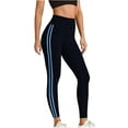 thumbnail image 3 of Tummy Control Compression Leggings for Women, High Waist Workout Running Yoga Pants Blue M, 3 of 8
