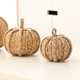 thumbnail image 5 of Woven Straw Pumpkin Halloween Ornament – Handmade Autumn Pumpkin Decor– Festive Vintage Halloween Decor for Fireplace Table Halloween Party Decorations, 5 of 7