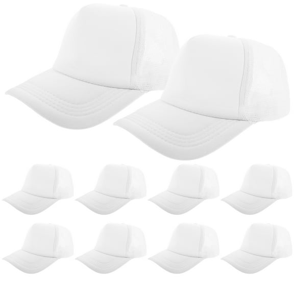 DEEPCRAFF DIY Sublimation Hat White Blank Mesh Baseball Cap for Men 10Pcs