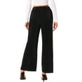 thumbnail image 3 of INSPIRE CHIC Women's Wide Leg Pants High Waist Elastic Party Outfit Trousers XL Black, 3 of 6