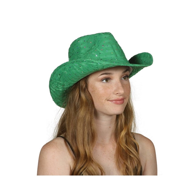 TopHeadwear Chapeau de Cowboy à Paillettes et Sequins, Vert