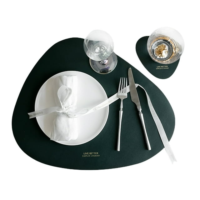 6 Manteles Individuales de Cuero Blanco Elegante Mantel Individual a Prueba de Calor para Decoración de Mesa de Cocina Comedor y Patio ANGGREK Otros