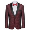 thumbnail image 6 of COOFANDY Men's Floral Dinner Jacket Blazer Stylish Jacquard Suit Jacket Party Wedding Prom Tuxedo Dress Jacket, 6 of 9