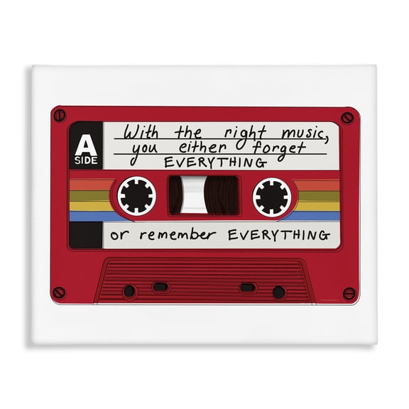 Stupell Industries Shabby Chic With The Right Music Vintage Cassette Canvas Art, 30 x 24, by Kamdon Kreations