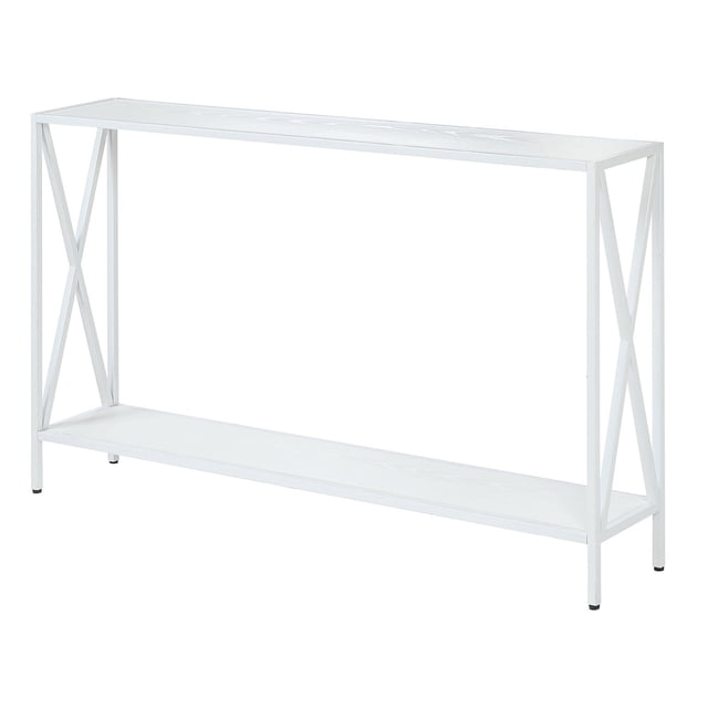 Convenience Concepts Table Console Tucson en Fini Bois Blanc et Cadre en Métal