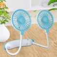 thumbnail image 5 of Portable Neck Fan, 360 Degree Adjustable Personal Fan, Rechargeable Hands-Free Wearable Fan for Working Office Reading Travel Outdoor Sports, Dual Head Rotatable Face Fan for Women Men, Pink, 5 of 9