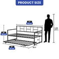 thumbnail image 5 of ModFusion - Modern Twin Daybed with Pull Out Trundle/Steel Slat Support/Space Saving Adjustable Height, Easy Assembly, Black, 5 of 7