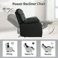 thumbnail image 6 of Bonzy Home Faux Leather Power Recliner Sofa Set, Electric Reclining Chair, Loveseat, and 3-Seat Sofa for Living Room, Bedroom, Office, Black, 6 of 9