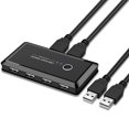 thumbnail image 4 of Cateissary Selector de interruptor USB 2 computadoras que comparten 4 dispositivos USB USB 2.0 concentrador de caja de conmutador periférico para teclado Juegos de teclado y mouse para computadora, 4 of 6