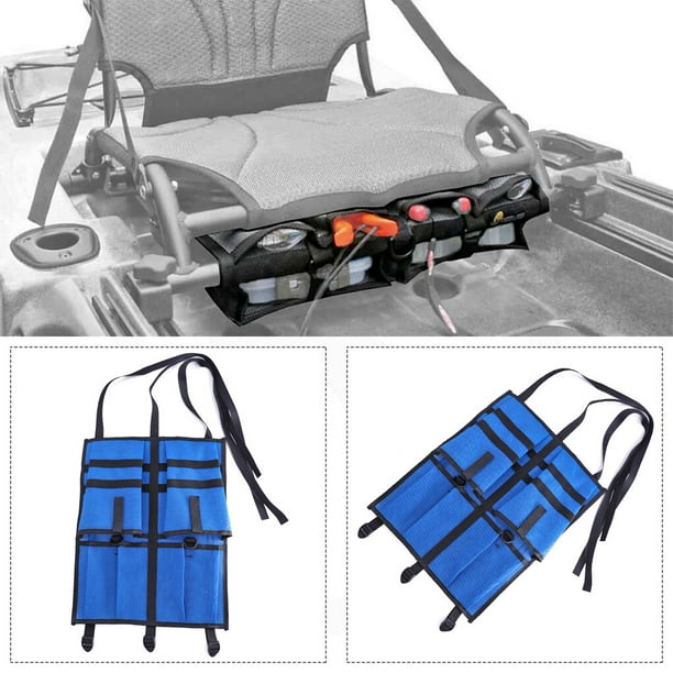 Kayak Storage Bag Nylon Canoe Seat Fishing Gear Tackle Adjustable Buckle  Strap Tools Multi-pocket Pouch Rafting Gifts Yacht Boat Blue 