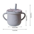 thumbnail image 2 of Dianli Silicone Straw Cup for Infants 150ml Leak-Proof Training Cup with 2 Handles Snack Lid Food Grade Drop-Resistant Toddler Drinking Cup Random Designs BPA-Free Easy Clean Birthday Gift, 2 of 5