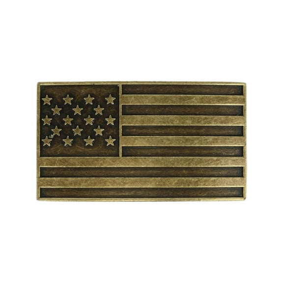CTM American Flag Bronze Belt Buckle
