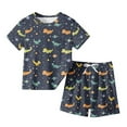 thumbnail image 1 of Zpanxa Ensembles d'Été pour Filles Mode Garçons Décontracté Manches Courtes Col Rond Col Bouton Imprimé Ensembles de Shorts 9 Ans, 1 of 3