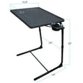 thumbnail image 4 of Upgrade Deluxe - Portable Foldable Comfortable TV Tray Table - Laptop, Eating, Drawing Tray Table Stand - Adjustable Height & Angle Tray - Sliding Adjustable Cup Holder - Upgraded Stability - Black, 4 of 8