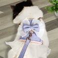 thumbnail image 4 of Pet Artist Cute Girl Dog Harness Dress and Leash Pearl Bowtie Fancy Small Pet Cat Vest Clothes, 4 of 9