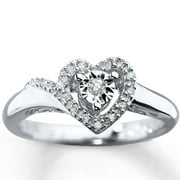 925 Sterling Silver Love Heart Ring Clear White Micro Pave Womens Promise Band Cz Stones