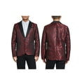 thumbnail image 2 of Michellecmm  Men’s Jacquard Blazer Long Sleeve Dress Jacket One Button Suit Jacket, 2 of 9