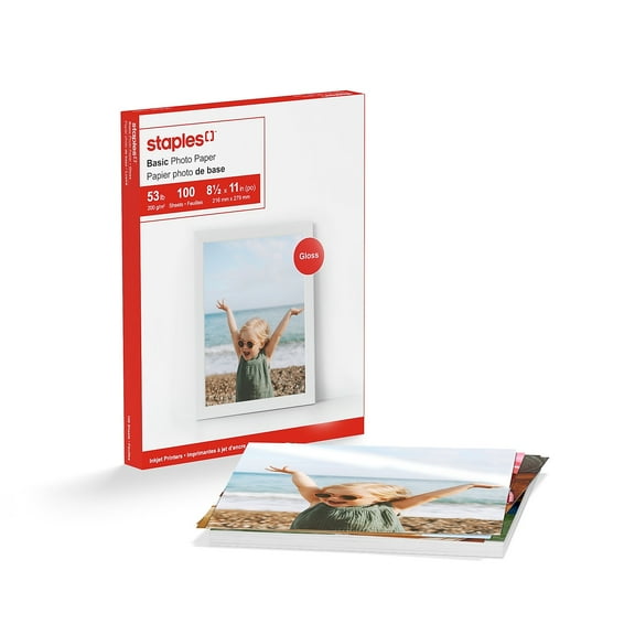 Staples Basic Glossy Photo Paper 8.5"W x 11"L 200/Carton ST19900VS