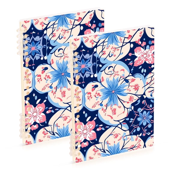 joogoo Spiral Journal Notebook Bohemia Art Flowers College Ruled Notebooks 8.3" x 5.7" 2 PCs