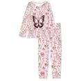 thumbnail image 5 of FOR U DESIGNS Pink Flower Butterfly Pajama Sets for Women 2 Piece Pants and Tops Size 6XL Long Sleeve Nightwear for Women Sleepwear Sets for Women with Pockets, 5 of 6