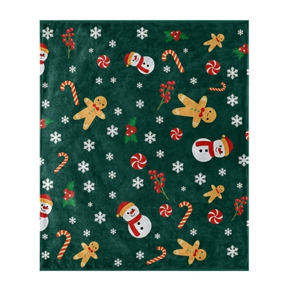 Christmas Throw Blanket, Christmas Gingerbread Blankets,Warm Winter Throw Blanket for Camping Travel  Holiday Blankets for Sofa Couch Bed 50"x60"