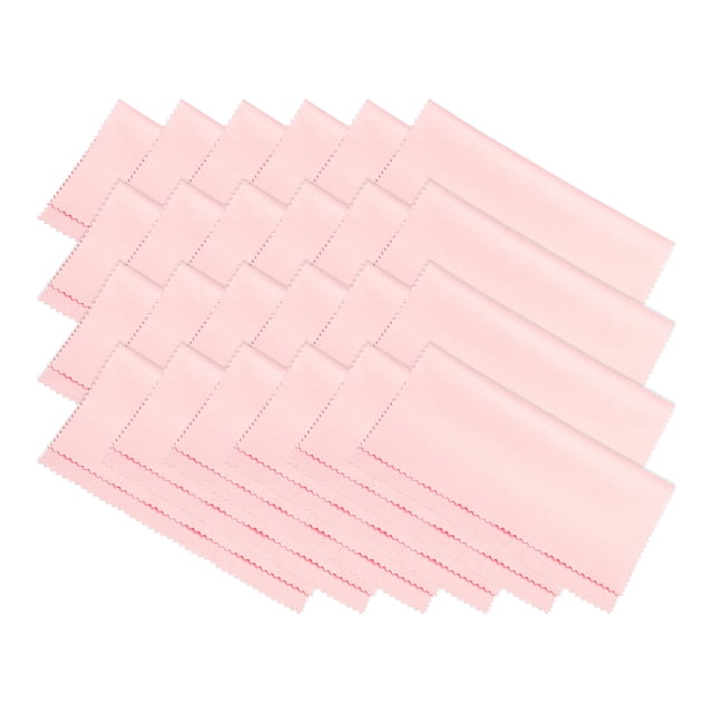 Unique Bargains Microfiber Cleaning Cloth 7' x 6' Soft Suede for Camera Lens, Pink 24 Pack