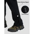 thumbnail image 3 of QPNGRP Men's Snow Ski Pants Water Resistance Fleece Lined Cargo Pants Softshell for Winter Outdoor with Zippered Bottom Legs, 3 of 12