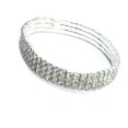 thumbnail image 1 of Pulsera tobillera de cristal elástica con diamantes de fila de diamantes flash europea y americana multicapa opcional oro plateado, 1 of 6