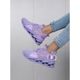 thumbnail image 6 of Women‘s Purple Blade-like Running Shoes With Letter Print Shock Absorption  Lightweight  Anti-slip And Front Lace-up Design  Suitable For Daily Gym And Sports, 6 of 7