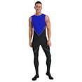 thumbnail image 1 of inlzdz Combinaison Intégrale une Pièce pour Homme, Justaucorps, Fermeture Éclair au Dos, Sans Manches, Extensible, Bleu, G, 1 of 7