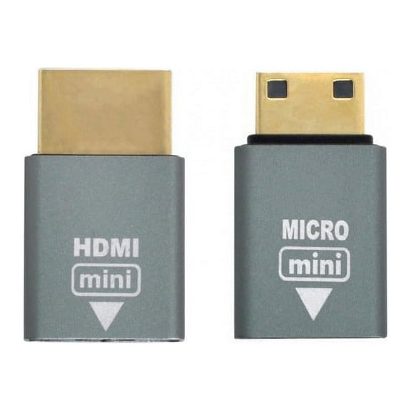 FVH 2pcs/set Compatible Micro HDMI Female to Mini Male HDMI 1.4 Male Adapter 4K@60hz