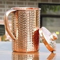 thumbnail image 3 of 100% Pure Copper Water Pitcher Jug for Ayurveda Health Benefit Hammered 1.5 Liter, 3 of 3