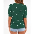 thumbnail image 6 of BTFBM Womens Sweaters Polka Dot Short Sleeve Sweater for Women Crew Neck Knit Summer Tops Business Dressy Casual Blouses, 6 of 9