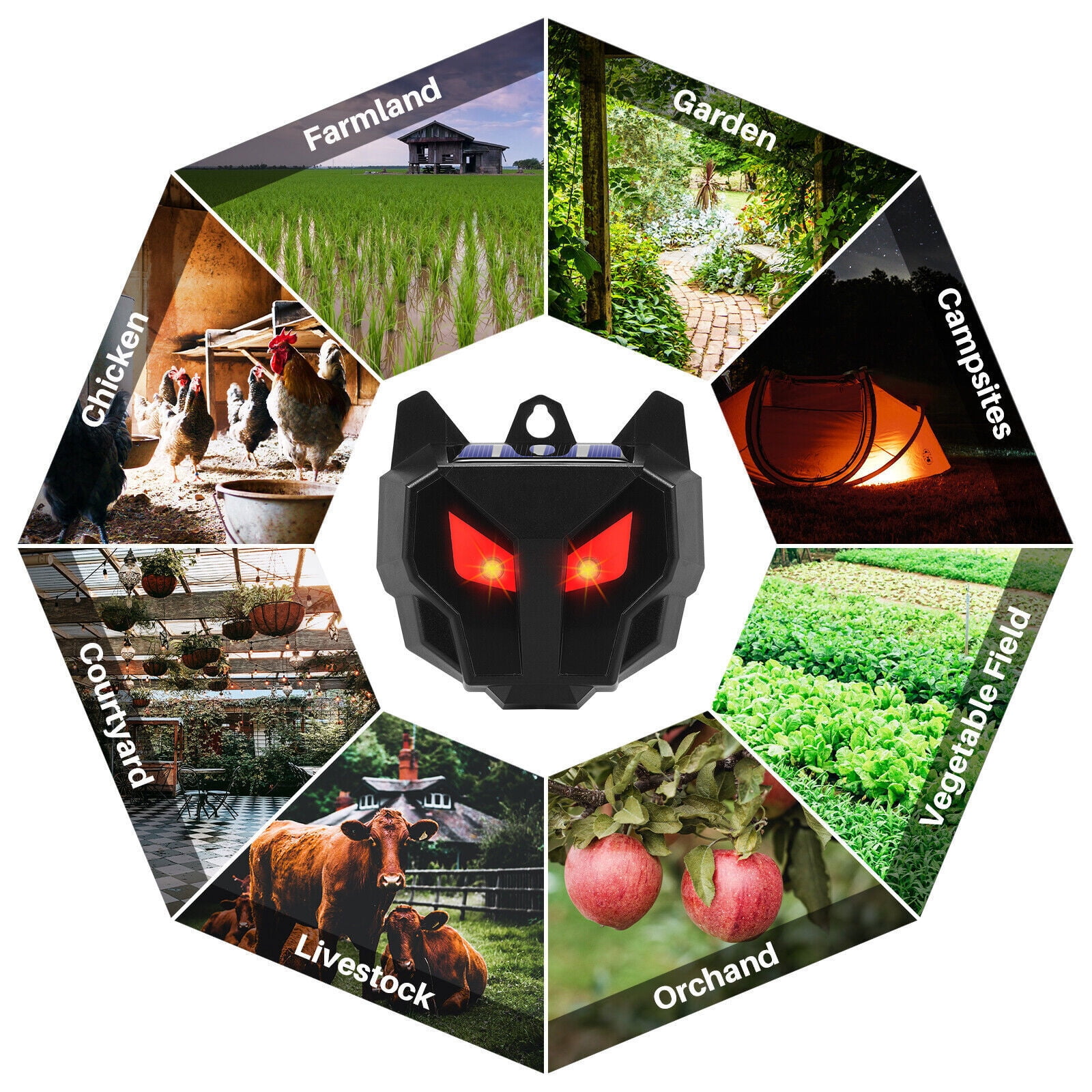 KingFurt Solar Powered Animal Repeller, Set of 4