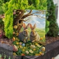 thumbnail image 3 of America Forever Easter Bunnies Garden Flag 12.5 x18 inch Double Sided Rabbit Egg Hunt Dandelion Flowers Farmhouse Small Spring Holiday Seasonal Easter Day Flags for Outdoor Yard Lawn Decoration, 3 of 5