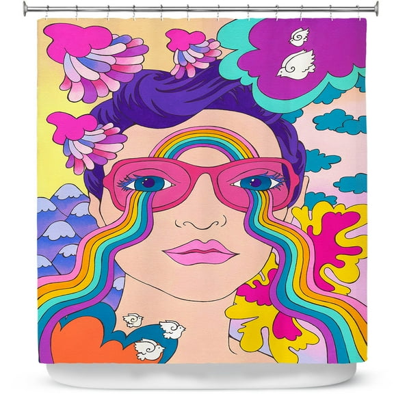 Shower Curtains 70" x 93" from DiaNoche Designs by Rachel Brown - Pineapple Express