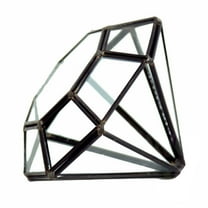 WGV Black Diamond Geometric Glass Terrarium - 5" Wide x 6" Height, Good quality Terrarium - 1 Pc