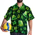thumbnail image 4 of Saint Patrick's Day Men's Casual Spread Collar Hawaiian Short Sleeve Button Down Summer Beach Tops, 4 of 6