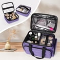 thumbnail image 2 of Bolsa de maquillaje BAFASO grande con 2 bolsas extraíbles de nailon morado, 2 of 7
